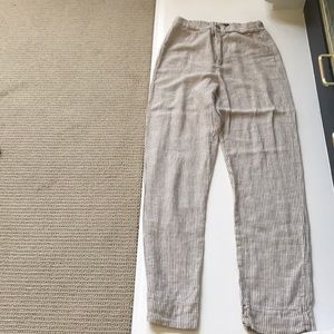 Brandy Melville Tan and White Striped Pants